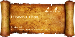 Luncanu Absa névjegykártya